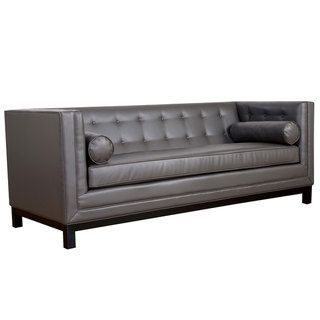 Zoe Grey Leather Sofa Sofas & Loveseats