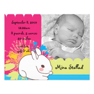 Bunny Girl Birth Announcement