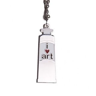 i heart art tube of paint pendant necklace by hannah makes things