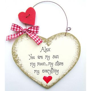 personalised valentine sign by country heart