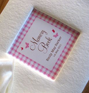 baby record / christening guest book by pink polar