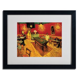 Vincent van Gough 'Night Cafe' Horizontal Framed Matted Art Trademark Fine Art Canvas