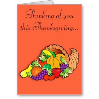 Happy Thanksgiving with Cornucopia Greeting Cards