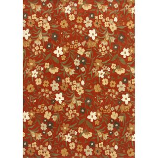 Hand tufted Abstract Red Oxide Wool Rug (8' x 10') JRCPL One Of A Kind