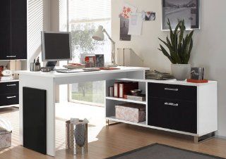 Bro Schreibtisch Kombination Manager mit Sideboard, Schwarz / Wei Küche & Haushalt