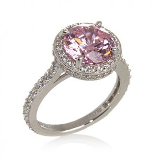 Jean Dousset 3.95ct Absolute™ Pink Round Solitaire Pavé Ring