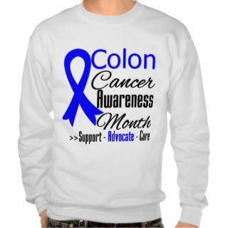 Colon Cancer Awareness Month Ribbon Pull Over Sweatshirt
