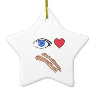 Eye Heart Bacon   I Love Bacon Christmas Tree Ornaments