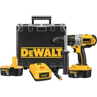 DEWALT Hammerdrill/Drill/Driver with 12V Vehicle Charger — 18 Volt, 1/2in., Model# DCD950VX  Rotary Hammers