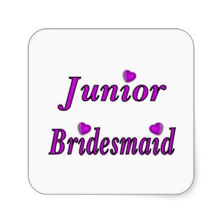 Junior Bridesmaid Simply Love Square Stickers