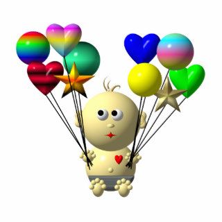 BOUNCING BABY BOY WITH 10 BALLOONS PHOTO CUT OUT