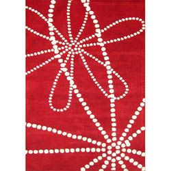 Handmade Sabrina Red Wool Rug (5 X 8)
