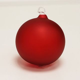 matt red glass bauble by lindsay interiors