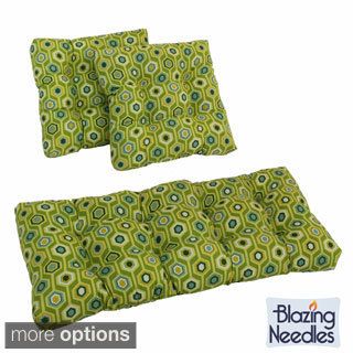Set Of Three All weather Uv resistant Squared Outdoor Sewn Settee Group Cushions