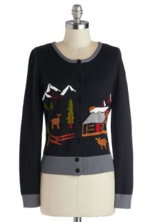 Knitted Dove Chalet of the Land Cardigan  Mod Retro Vintage Sweaters
