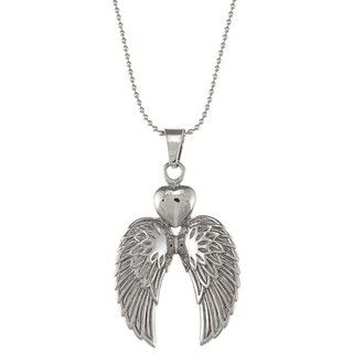 Inox Stainless Steel Double Winged Heart Necklace Stainless Steel Necklaces