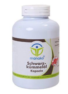 Manako Schwarzk�mmel�l Kapseln 400 St�ck, 1er Pack (1 x 272 g) Lebensmittel & Getrnke
