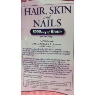 Nature's Bounty Optimal Solutions Hair Skin and Nails Argan Oil Infused 5000mcg of Biotin, 250 Softgels Health & Personal Care
