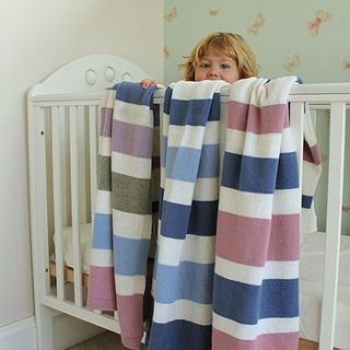 cambridge lambswool pram blanket by the stripy company