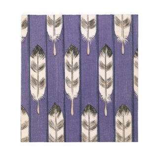 Feathers on a Lavender Geometric Background Memo Notepads