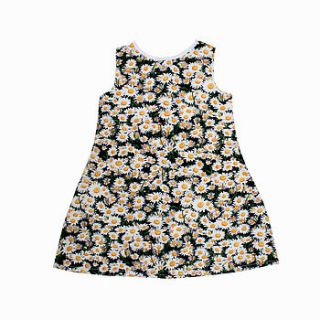 girl's white daisies pinafore dress by vittoria bello for kids