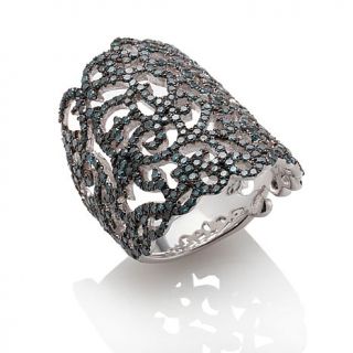 2ct Blue Diamond Sterling Silver "Lace" Ring