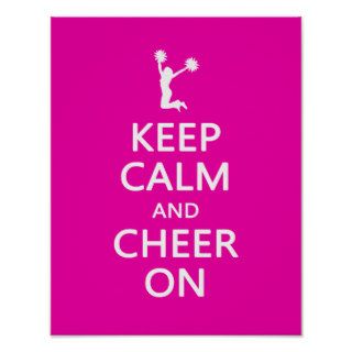 Keep Calm and Cheer On, Cheerleader Pink Print