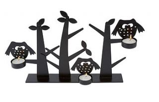 silhouette owls tealight holder by created gifts