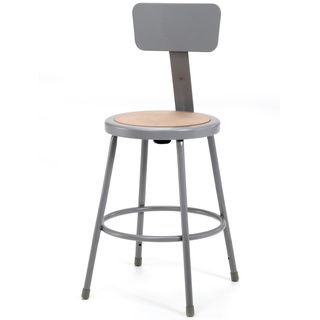 Nps Round Hardboard Seat Stool With Adjustable Backrest