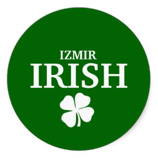 Proud Custom Izmir Irish City T Shirt Round Sticker