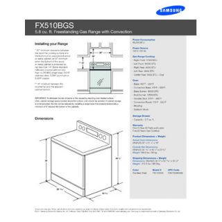 Samsung Freestanding Gas Range with Fan Convection Cooking in