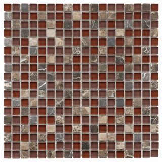 Somertile 12x12 in Reflections Mini 5/8 in Bordeaux Glass/stone Mosaic Tile (pack Of 10)