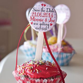 cupcake topper save the dates by bedcrumb