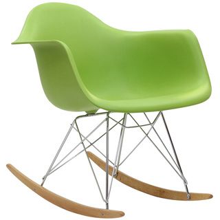 Green Molded Plastic Armchair Rocker Modway Lounge Chairs