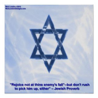 Star Of David With Funny Jewish Proverb Poster Poster