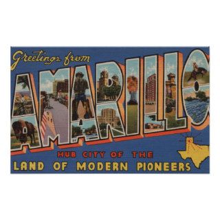 Amarillo, Texas   Large Letter Scenes Posters