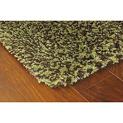 Manhattan Tweed Green/ Brown Shag Rug (67 X 96)