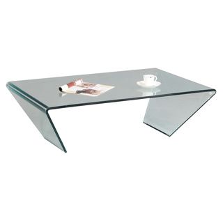 Rectangle Bent Glass Cocktail Table Coffee, Sofa & End Tables