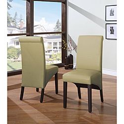 Sleigh Back Green Parsons Chair (set Of 2)
