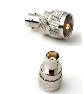 2pcs RF coaxial coax adapter BNC female to UHF male PL 259 PL259 Computers & Accessories