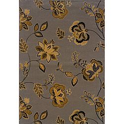 Grey/ Gold Transitional Area Rug (67 X 96)