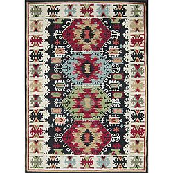 Hand hooked Rancho Black Rug (36 X 56)