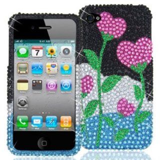 DECORO FDIP4IM251 Premium Full Diamond Protector Case for Apple iPhone 4/4S   1 Pack   Retail Packaging   Sweet Heart Cell Phones & Accessories