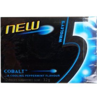 Wrigley's 5 Cobalt New Chewing Gum Cooling Peppermint Flavour Sugarfree Net Wt 32 G (12 Pieces) X 6 Boxes 