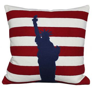 statue of liberty stripe cushion by jane hornsby