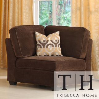 Tribecca Home Barnsley Dark Brown Corner Chair With Pillow