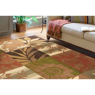 Hand tufted Equinox Rust/brown Polyester Rug (9 X 12)