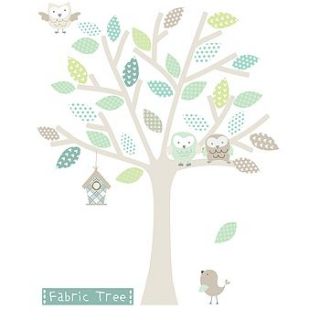 neutral fabric tree wall sticker by littleprints