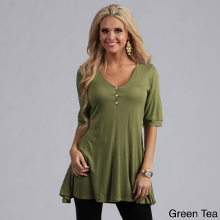 24/7 Comfort Apparel 24/7 Comfort Apparel Womens Half sleeve Tunic Top Green Size XL (16)