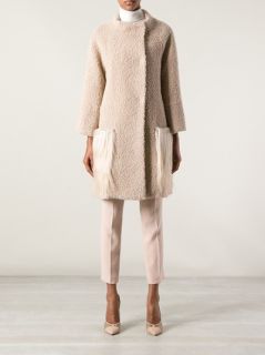 Agnona Textured Collarless Coat    Liska